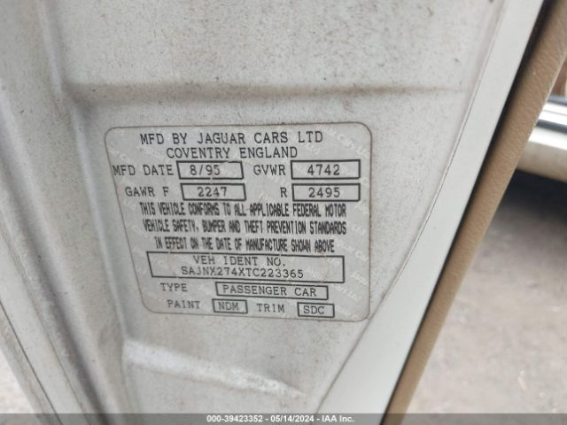 1996 JAGUAR XJS SAJNX274XTC223365 Photo 8