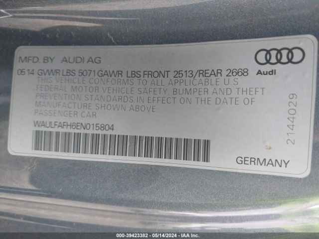 WAULFAFH6EN015804 Audi A5 2.0t Premium