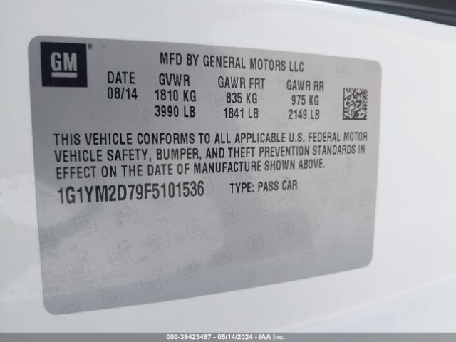 1G1YM2D79F5101536 Chevrolet Corvette Stingray Z51