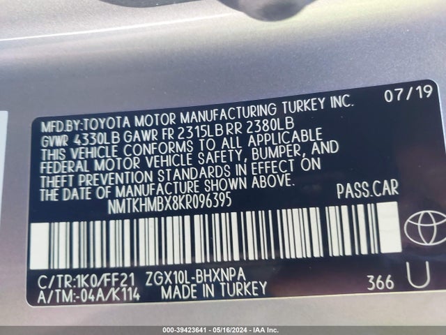 Toyota C-HR XLE 2019 NMTKHMBX8KR096395 Image 9