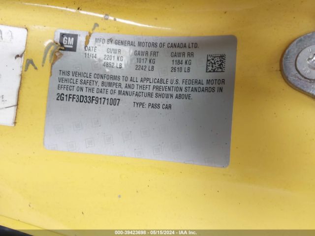 2G1FF3D33F9171007 Chevrolet Camaro 2lt