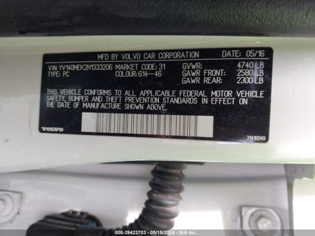 YV140MEK2H1333206 Volvo V60 T5 Premier