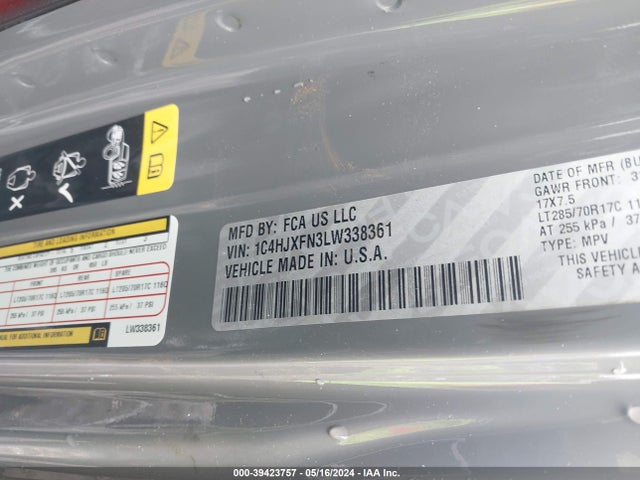 1C4HJXFN3LW338361 Jeep Wrangler Unlimited Rubicon Recon 4x4