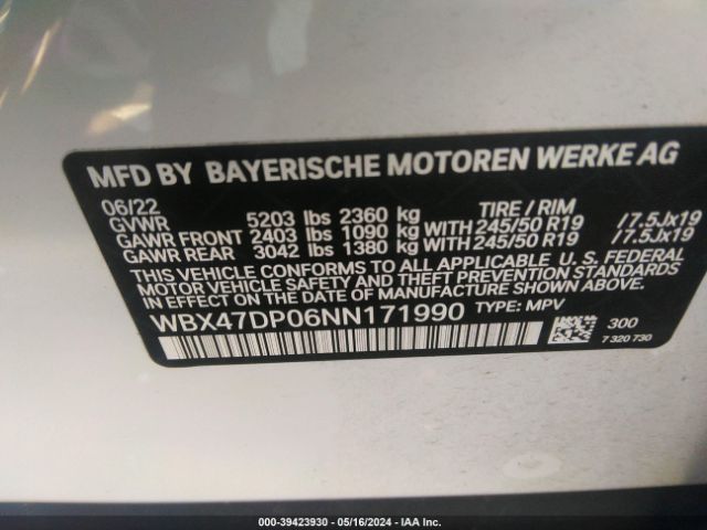 WBX47DP06NN171990 BMW X3 Sdrive30i