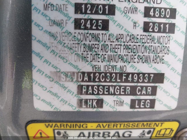 2002 JAGUAR XJ8 SAJDA12C32LF49337 Photo 8