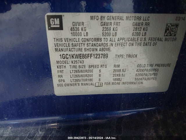 Chevrolet Silverado 2500hd Ltz 2015 1GC1KWE86FF123789 Image 9