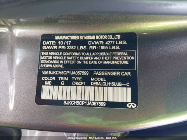 SJKCH5CP1JA057599 Infiniti Qx30 Luxury