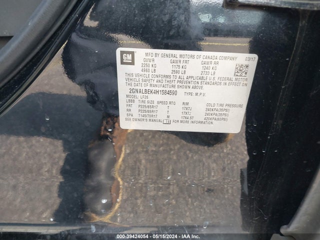 Chevrolet EQUINOX LS 2017 2GNALBEK4H1584590 Image 9