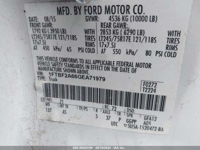 1FTBF2A66GEA71979 Ford F-250 Xl