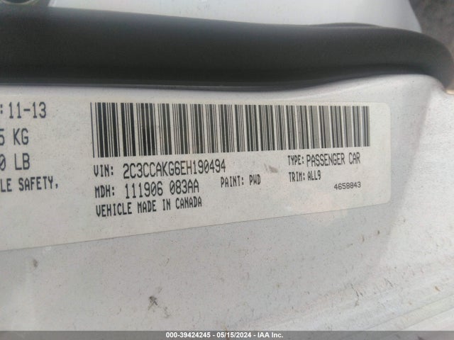 2C3CCAKG6EH190494 Chrysler 300c Awd