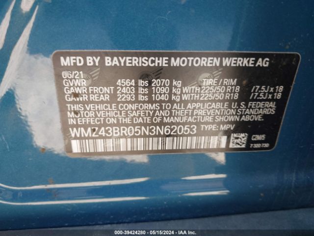 WMZ43BR05N3N62053 Mini Countryman Cooper