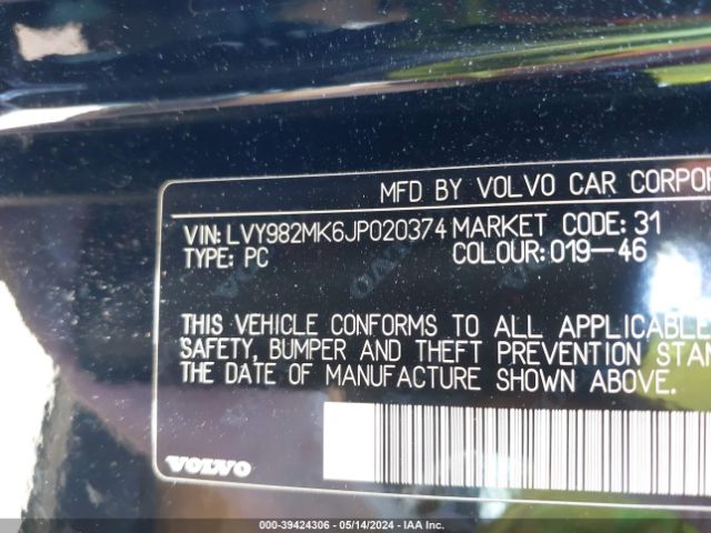 LVY982MK6JP020374 Volvo S90 T5 Momentum