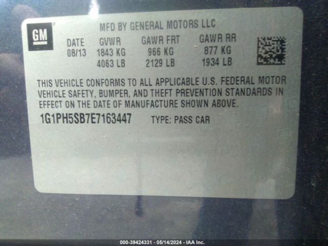 1G1PH5SB7E7163447 Chevrolet Cruze Eco Auto
