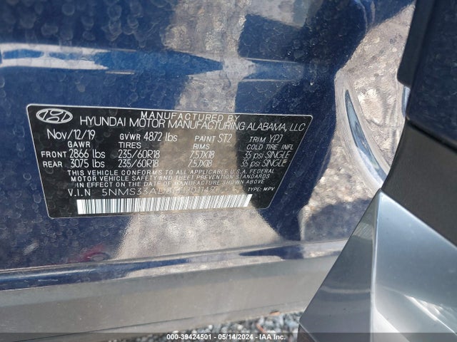 Hyundai Santa Fe Sel 2020 5NMS33AD8LH201149 Image 9