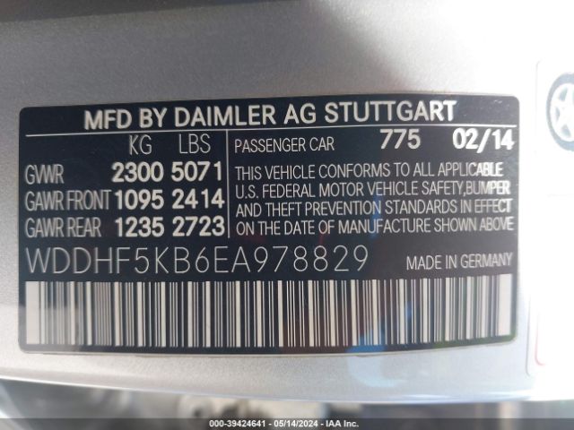 WDDHF5KB6EA978829 Mercedes-Benz E 350
