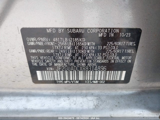 Subaru Crosstrek Premium 2024 JF2GUADCXR8314896 Image 9