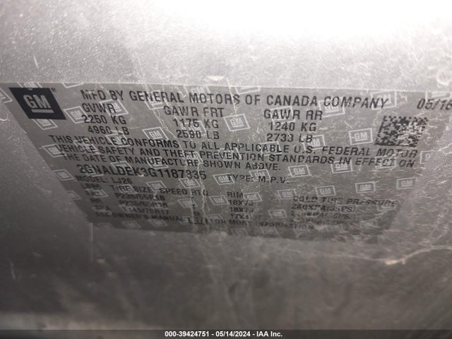 Chevrolet Equinox Ltz 2016 2GNALDEK3G1187835 Image 9