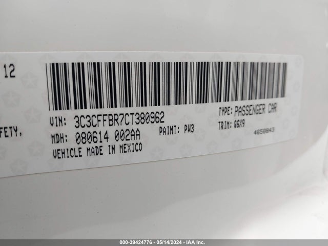 2012 FIAT 500 3C3CFFBR7CT380962 Photo 8