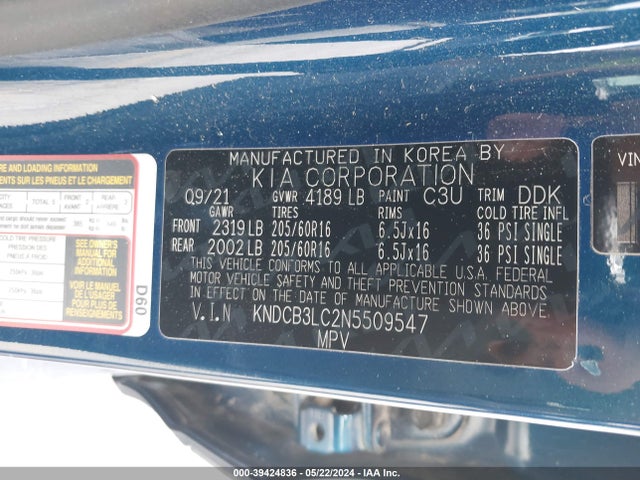KIA Niro Lxs 2022 KNDCB3LC2N5509547 Image 9