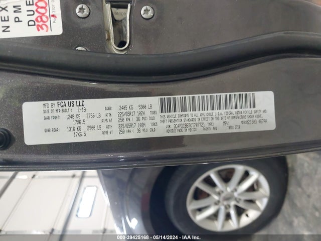 2019 Dodge Journey Se მანქანა იყიდება აუქციონზე, vin: 3C4PDCBB7KT707721, აუქციონის ნომერი: 39425168