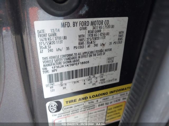 1FMJK1KT6FEF18505 Ford Expedition El Limited