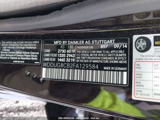 WDDUG8CB2FA129584 Mercedes-Benz S 550