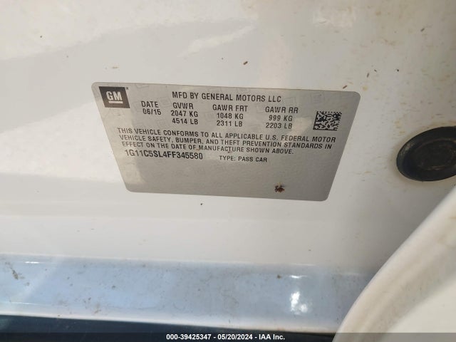 Chevrolet MALIBU 1LT 2015 1G11C5SL4FF345580 Image 9