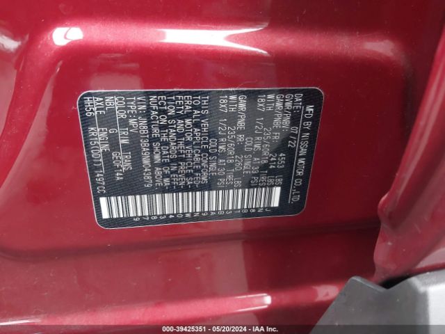 JN8BT3BA9NW043879 Nissan Rogue Sv Fwd
