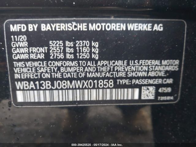 WBA13BJ08MWX01858 BMW 530i Xdrive