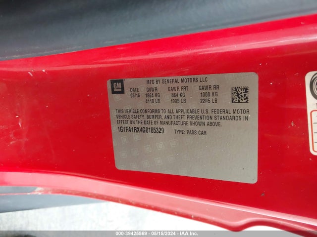 Chevrolet Camaro 1lt 2016 1G1FA1RX4G0185329 Image 9