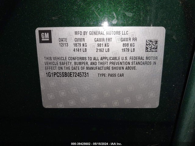 Chevrolet Cruze 1lt Auto 2014 1G1PC5SB0E7245731 Image 9