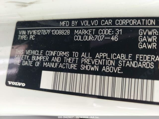YV1612TB7F1308828 Volvo S60 T5 Premier