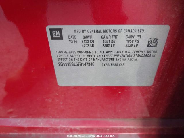 2G1115SL5F9147346 Chevrolet IMPALA 1LT
