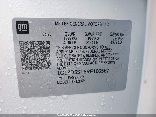 Chevrolet MALIBU LT 2024 1G1ZD5ST6RF106567 Image 9
