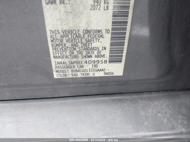 Nissan Altima 2.5 Sv 2014 1N4AL3AP0EC409958 Image 9