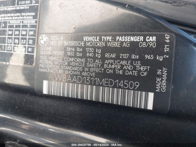 1991 BMW 325 WBAAD1311MED14509 Photo 8