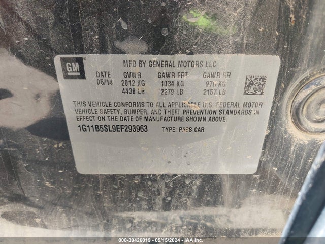 Chevrolet Malibu 1ls 2014 1G11B5SL9EF293963 Image 9