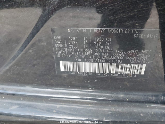 4S3GTAT66H3715192 Subaru Impreza 2.0i Limited