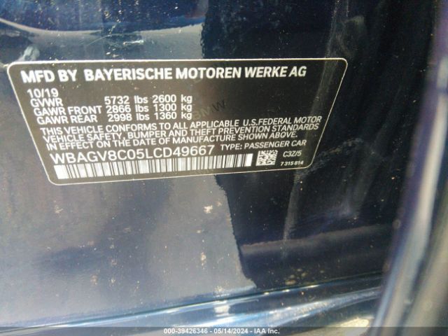 WBAGV8C05LCD49667 BMW M850i Gtan Coupe Xdrive