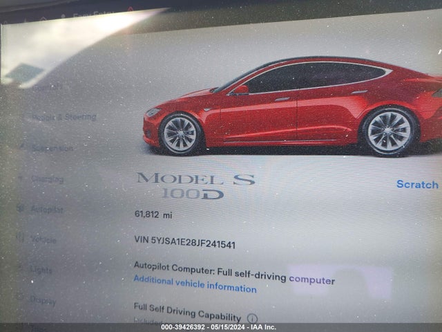 Tesla Model S 100d/75d/p100d 2018 5YJSA1E28JF241541 Image 7