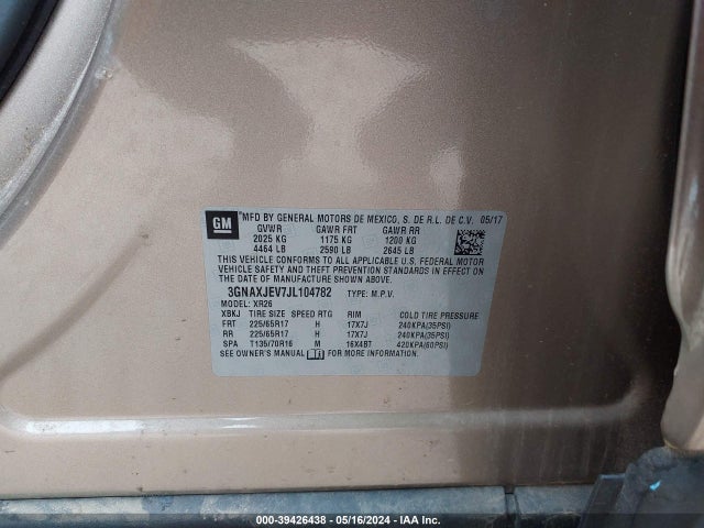 Chevrolet EQUINOX LT 2018 3GNAXJEV7JL104782 Image 9