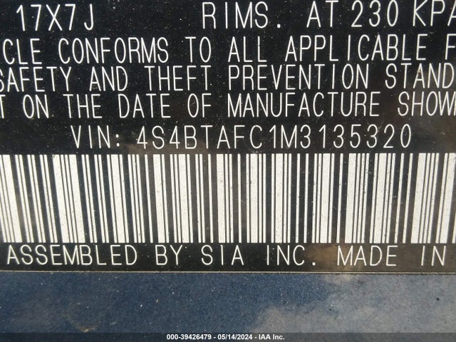 Subaru Outback Premium 2021 4S4BTAFC1M3135320 Image 9