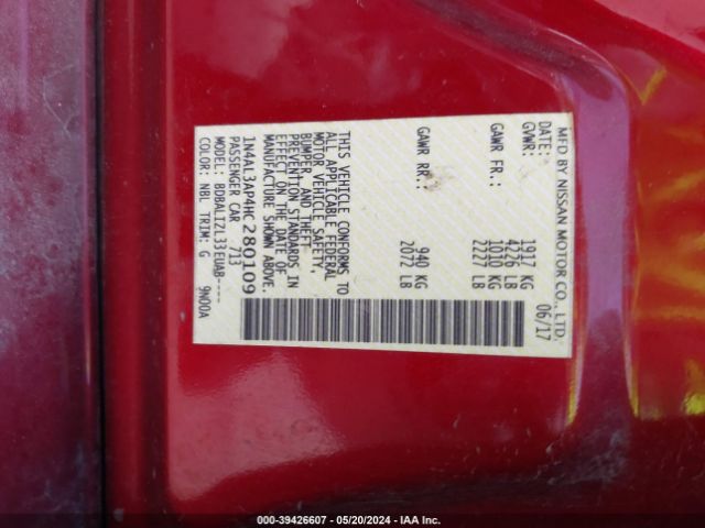1N4AL3AP4HC280109 Nissan Altima 2.5 Sv