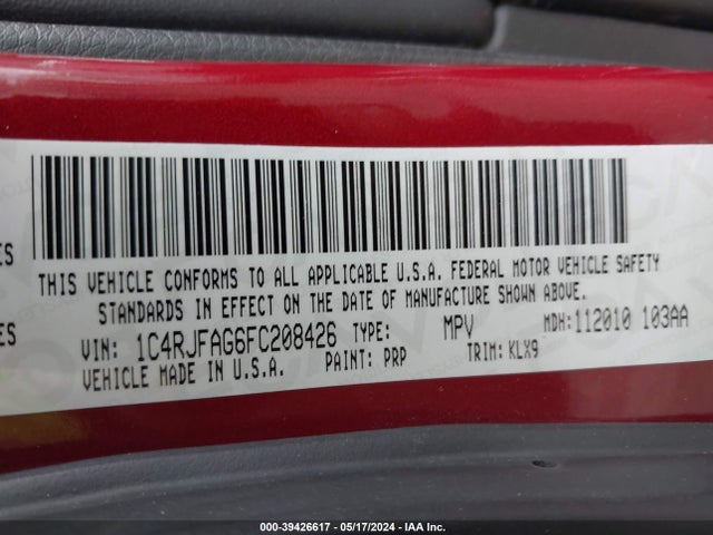 1C4RJFAG6FC208426 Jeep Grand Cherokee Altitude