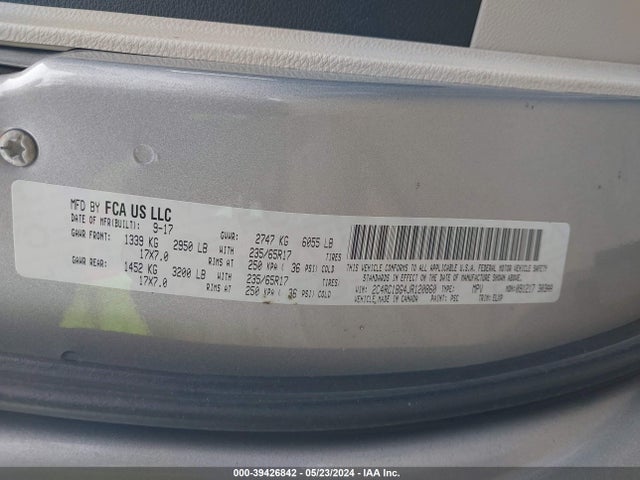 2C4RC1BG4JR120860 Chrysler Pacifica Touring L