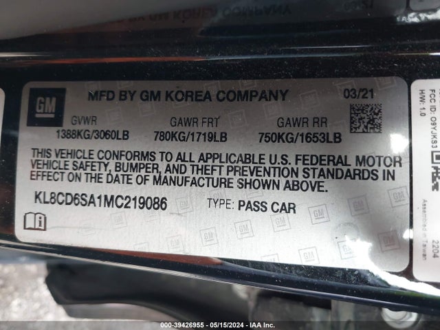 Chevrolet Spark Fwd 1lt Automatic 2021 KL8CD6SA1MC219086 Image 9