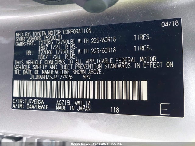 JTJBARBZ3J2177926 Lexus Nx 300 F Sport
