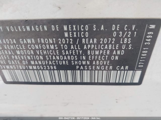 3VWN57BU1MM052396 Volkswagen Jetta 1.4t R-line/1.4t S