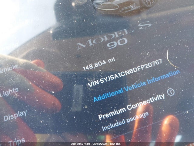 2013 TESLA MODEL S 5YJSA1CN6DFP20767 Photo 6