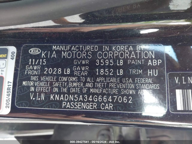 KIA Rio Sx 2016 KNADN5A34G6647062 Image 9